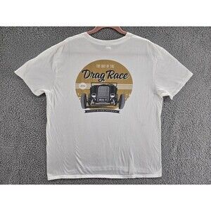 Little River Dragway Shirt Mens XL Drag Race White Double Sided Graphic Tee